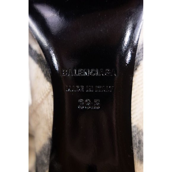 BALENCIAGA 36.5 40mm Bb Checked Flannel Ankle Boot - Picture 8 of 10